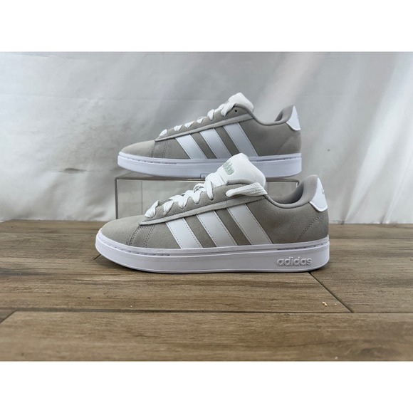Adidas Grand Court Alpha II Grey White Suede Mens Sneakers JH7234 Size 11.5 - Picture 2 of 9